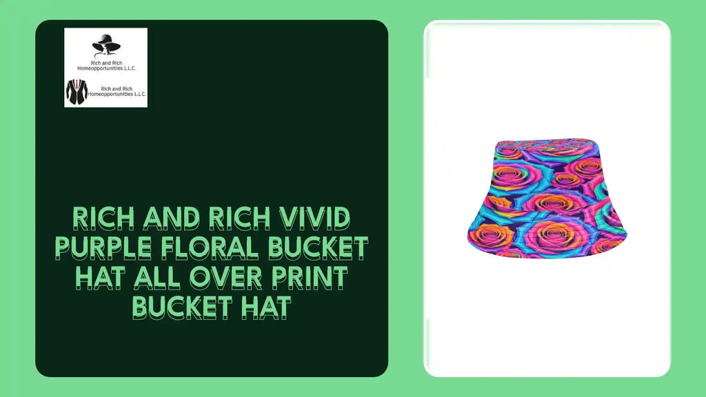 Rich and Rich Vivid Purple Floral Bucket Hat All Over Print Bucket Hat by@Outfy