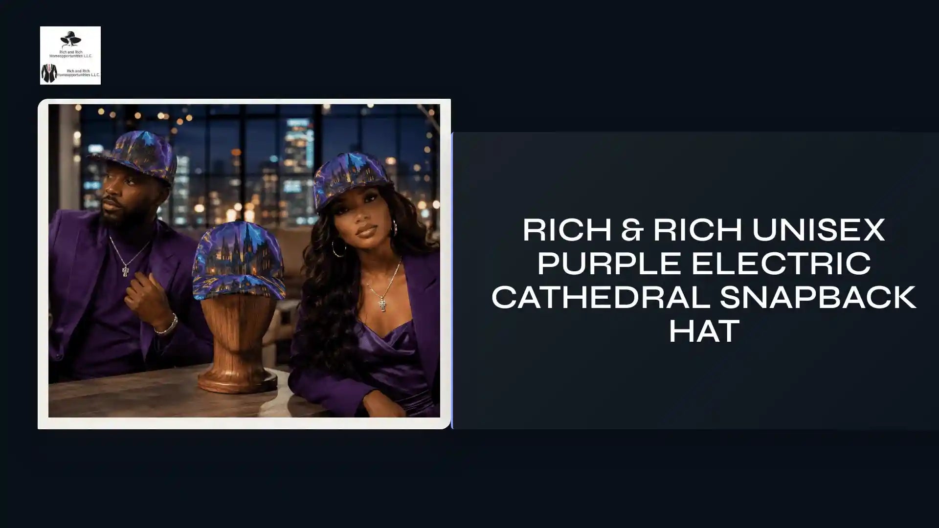 Rich &amp; Rich Unisex Purple Electric Cathedral Snapback Hat by@Outfy