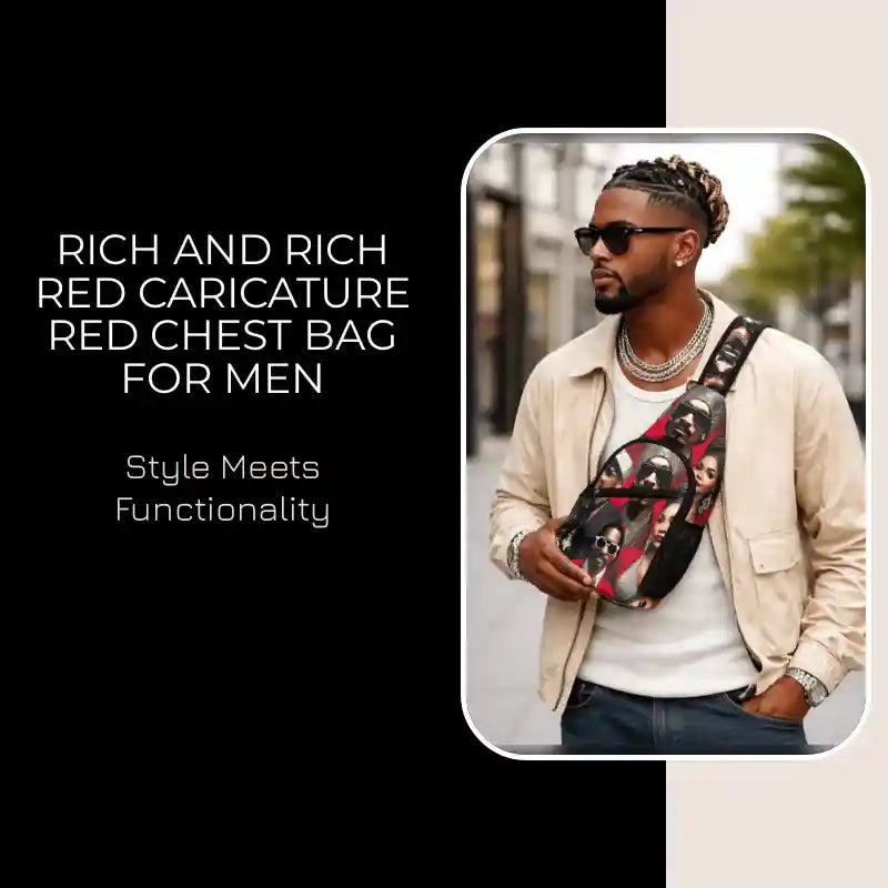 Rich and Rich Red Caricature Red Chest Bag for Men by@Outfy