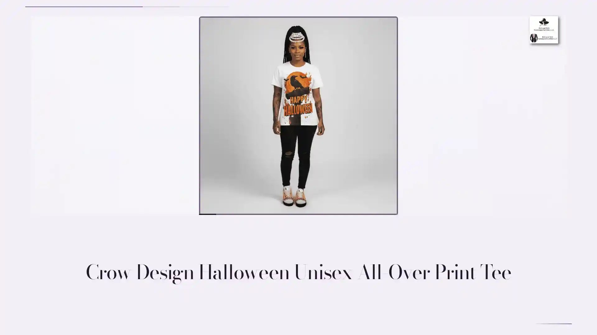 Crow Design Halloween Unisex All-Over Print Tee by@Outfy