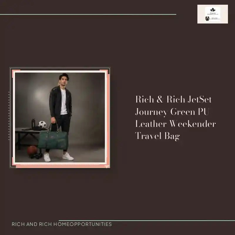 Rich & Rich JetSet Journey Green PU Leather Weekender Travel Bag by@Outfy