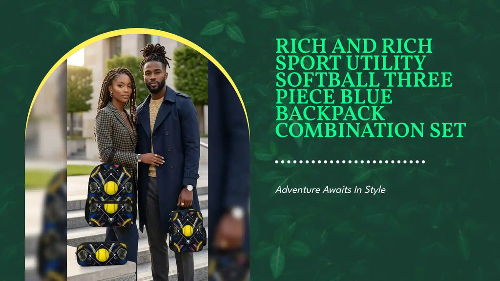 Rich and Rich Sport Utility Softball Three Piece Blue Backpack Combination Set by@Outfy