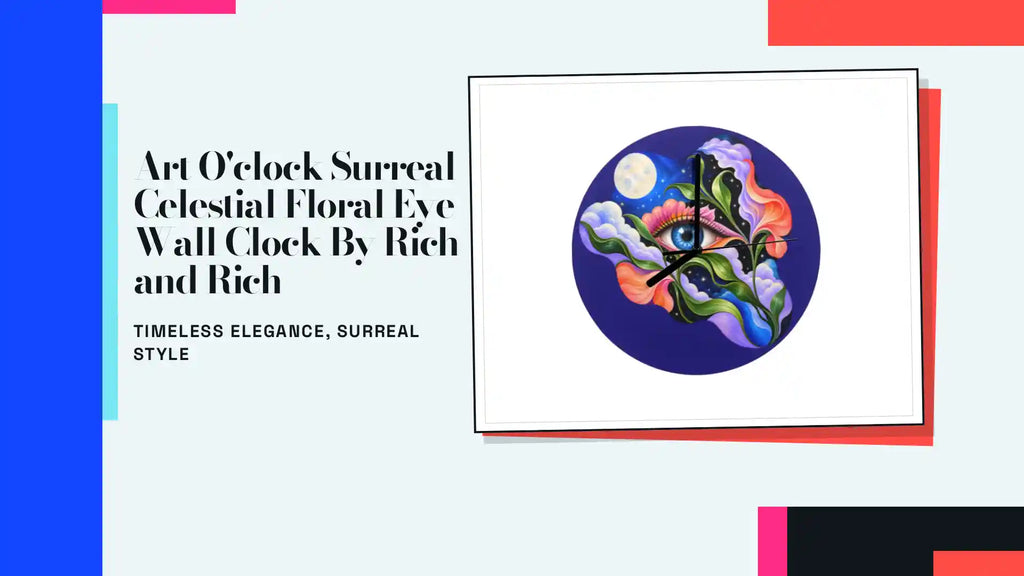 Art O'clock Surreal Celestial Floral Eye Wall Clock By Rich and Rich by@Outfy