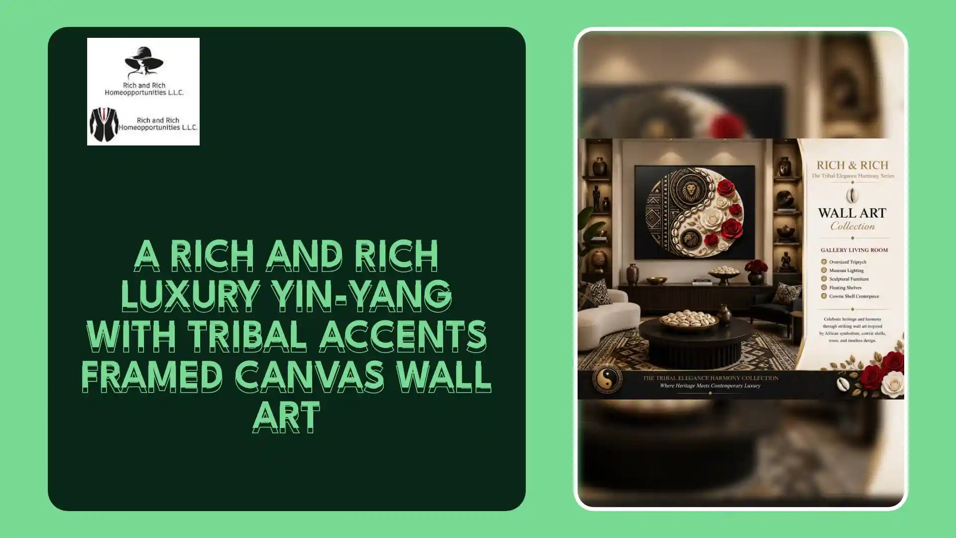 A Rich and Rich Luxury Yin-Yang with Tribal Accents Framed Canvas Wall Art by@Outfy