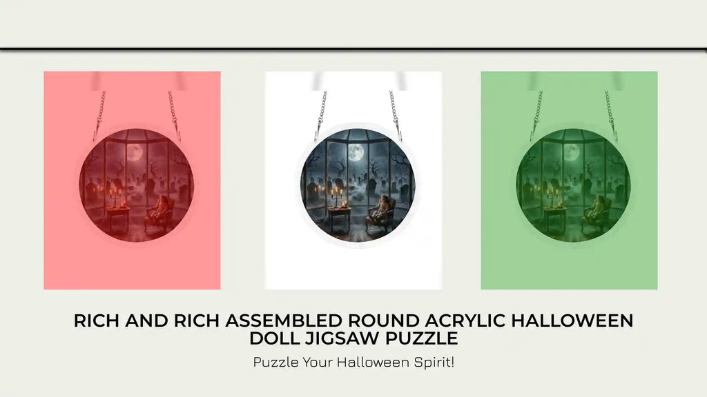 Rich and Rich Assembled Round Acrylic Halloween Doll Jigsaw Puzzle by@Outfy