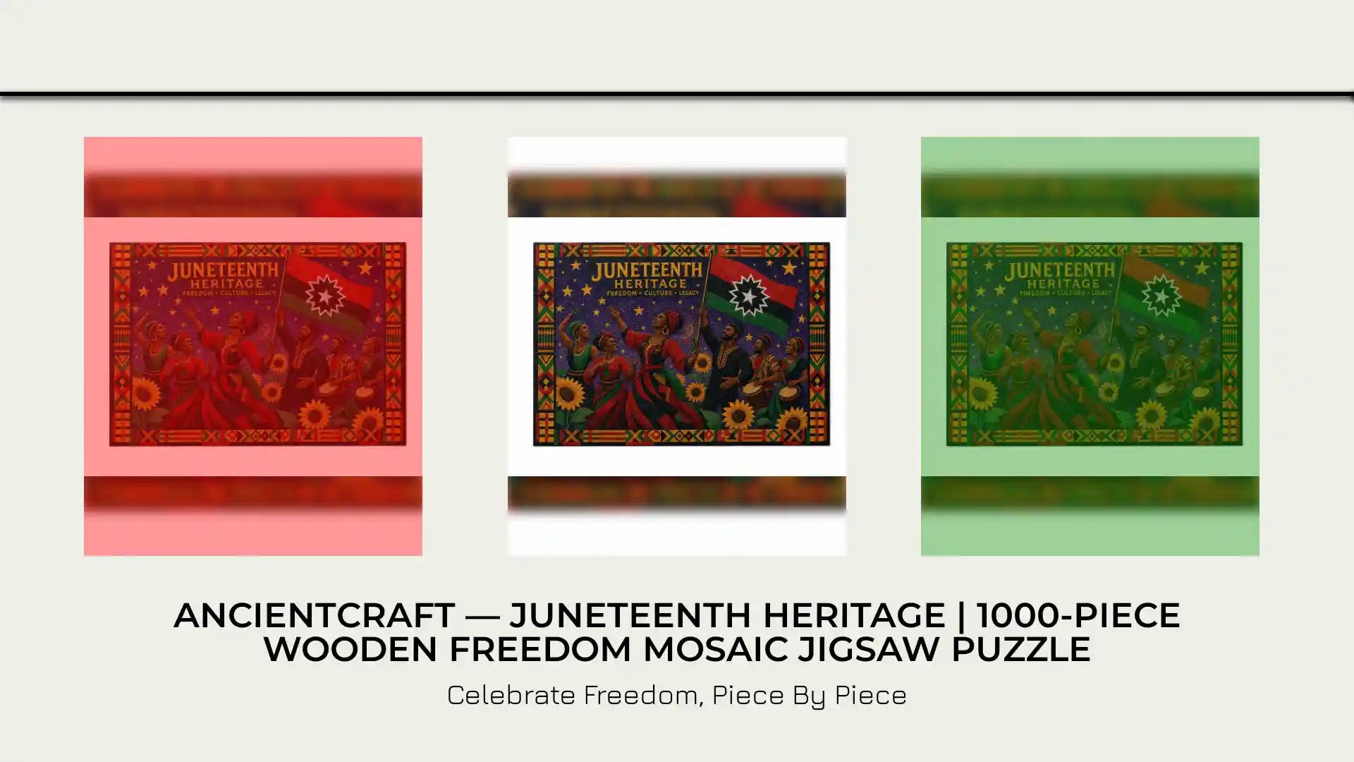 AncientCraft &mdash; Juneteenth Heritage | 1000-Piece Wooden Freedom Mosaic Jigsaw Puzzle by@Outfy