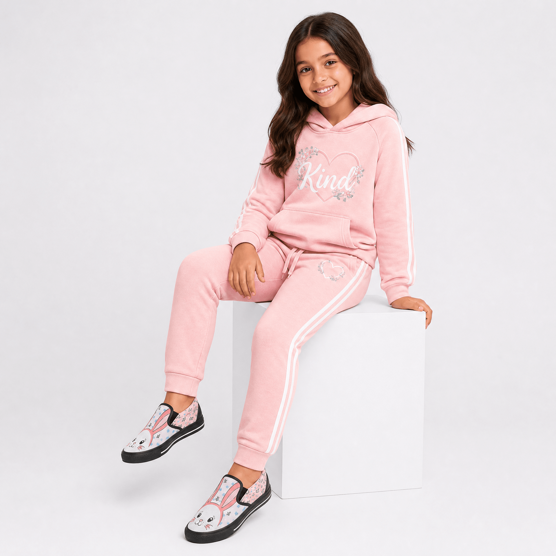 Rich and Rich Girls Pink Bunny Slip-On Canvas Shoes | Cute Bunny Print Kids Sneakers - Rich and Rich Homeopportunities