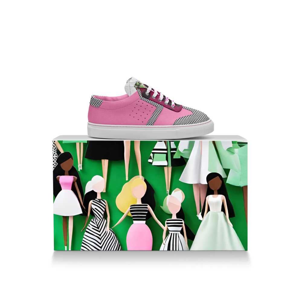 Rich and Rich Kids Vintage Pink Low Top Sneakers for girls, side view