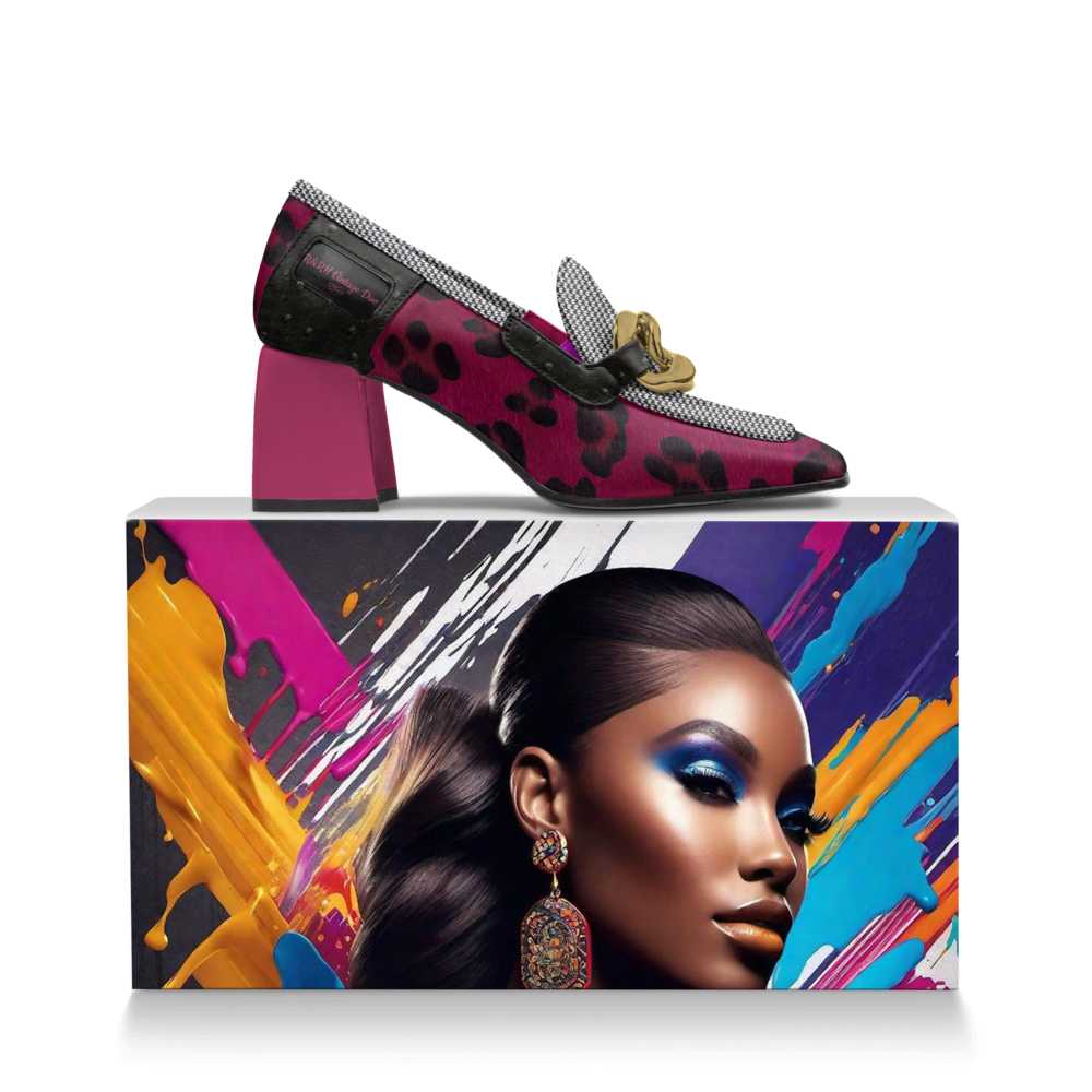 R_RH Vintage DuoRetro Luxe magenta and black vintage-inspired heels