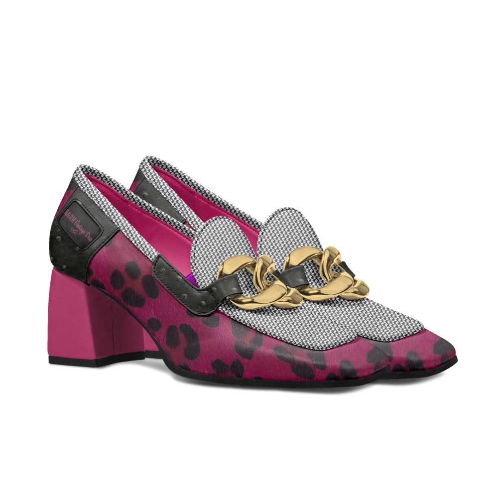 R_RH Vintage DuoRetro Luxe magenta and black vintage-inspired heels