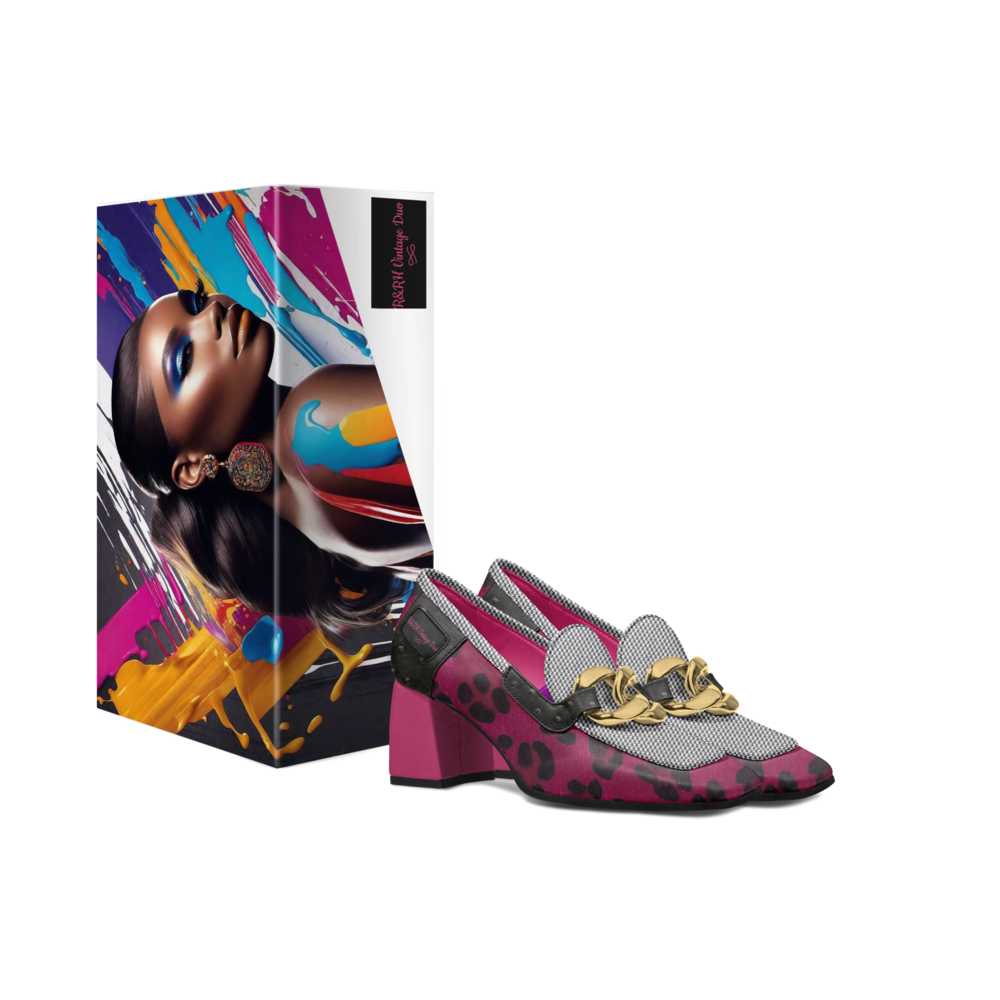 R_RH Vintage DuoRetro Luxe magenta and black vintage-inspired heels
