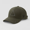 Vertex Equilateral Mark Baseball Baseball Cap in olive with graphite geometric Vertex menswear design