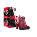 Rich and Rich Red Fierce Laced Women's Red Plaid Designer Boot