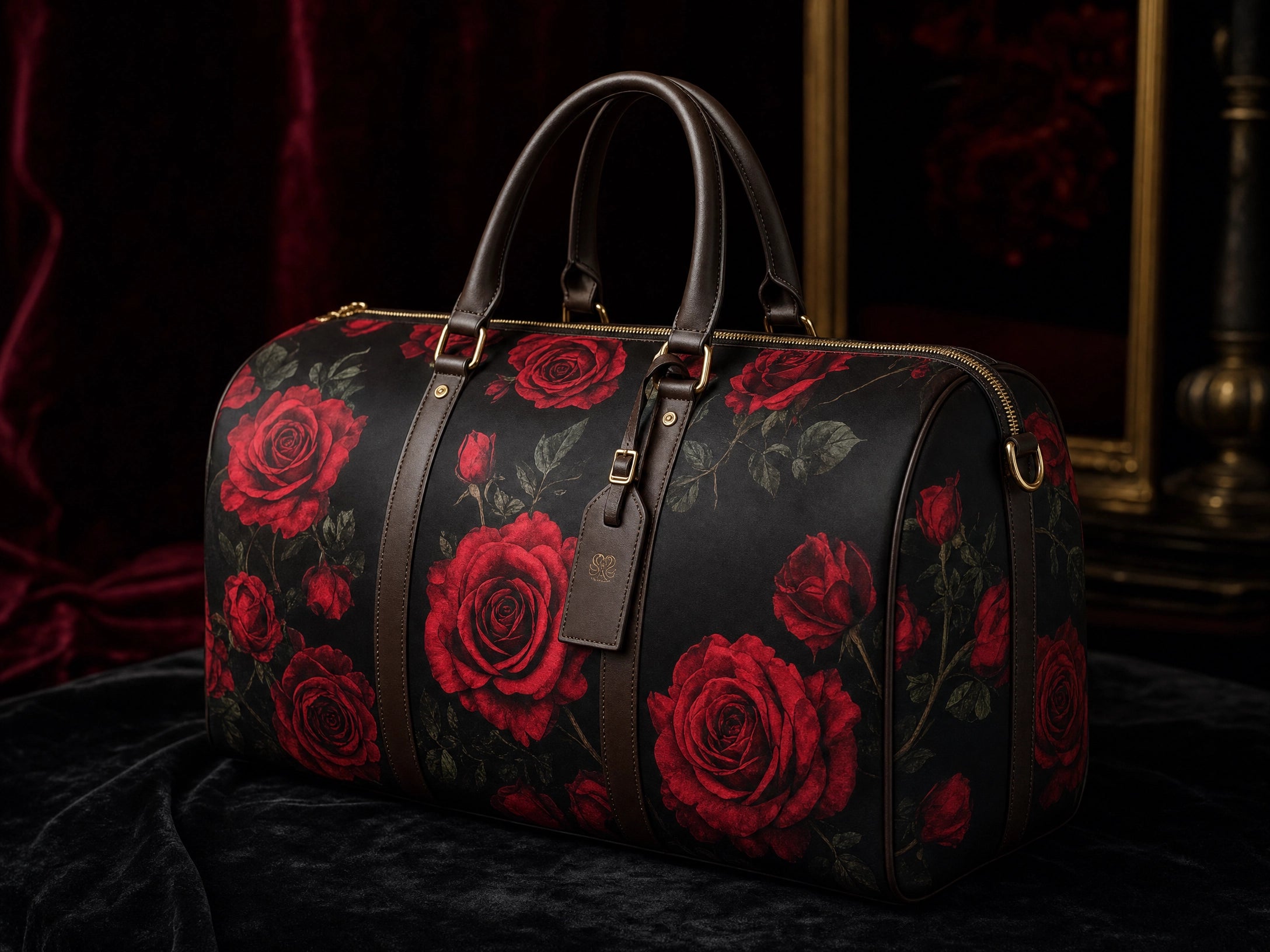 Rich and Rich JetSet Journey Red Rose Large Capacity Duffle Bag