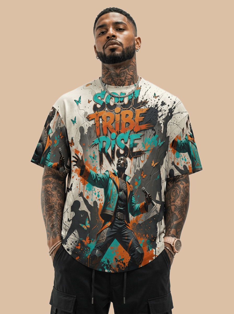 Rich and Rich Soul Tribe Rise Men's Multicolor Beige T-Shirt | Men's Graphic Streetwea - Rich and Rich Homeopportunities