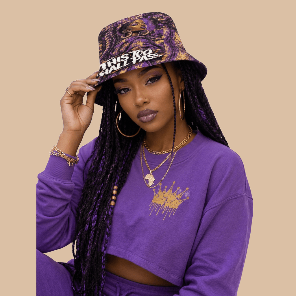 Rich and Rich Women's Purple "This Too Shall Pass" Bucket Hat - Rich and Rich Homeopportunities