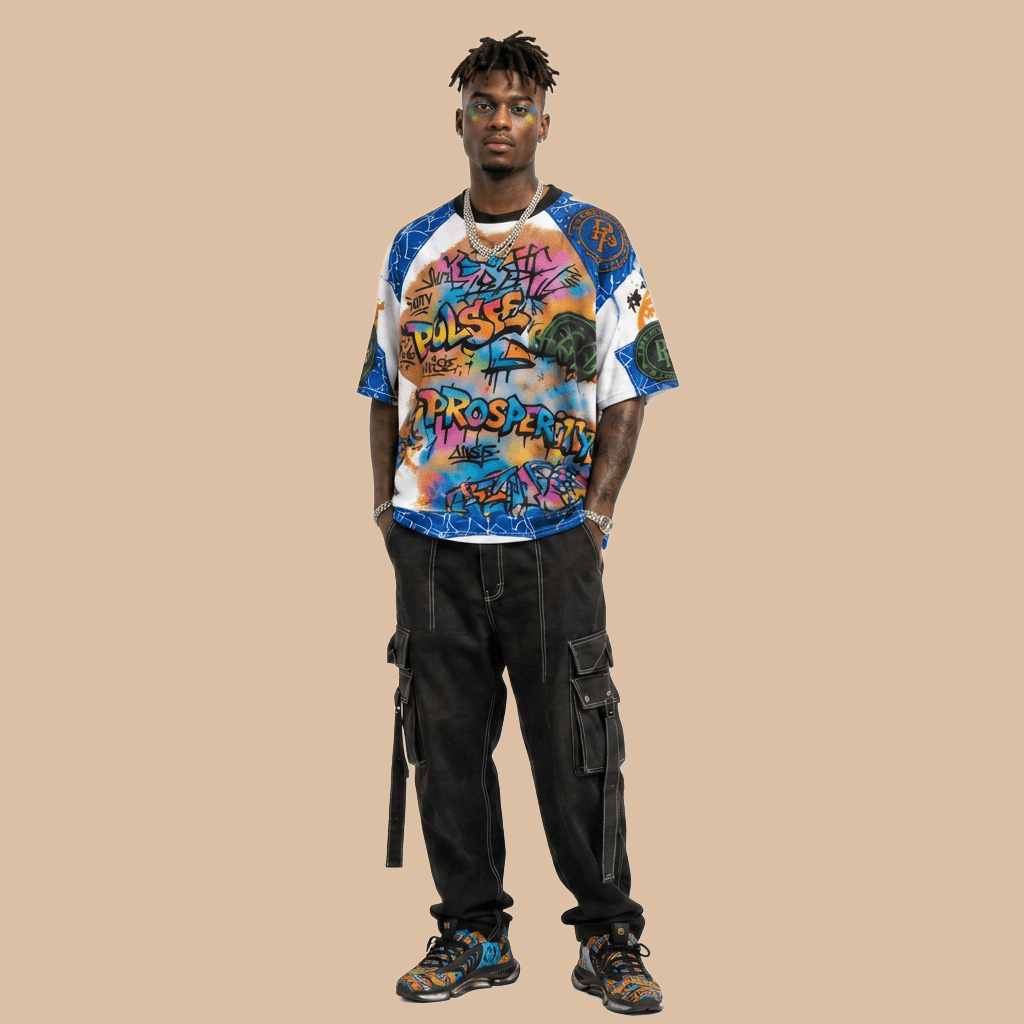 Rich and Rich Graffiti Mesh Sneakers — Colorful Urban Streetwear for Men - Rich and Rich Homeopportunities