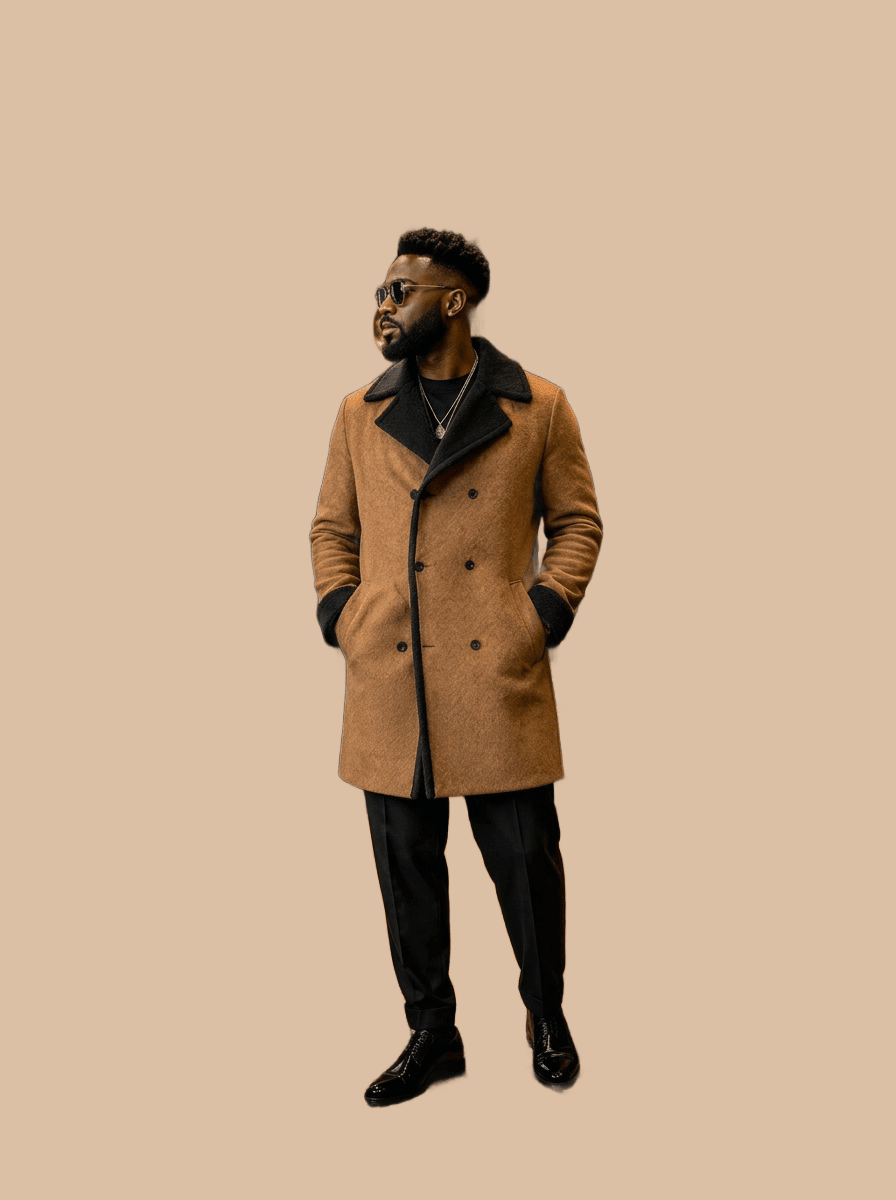Rich and Rich Men's Tan Double Breasted Coat - Rich and Rich Homeopportunities
