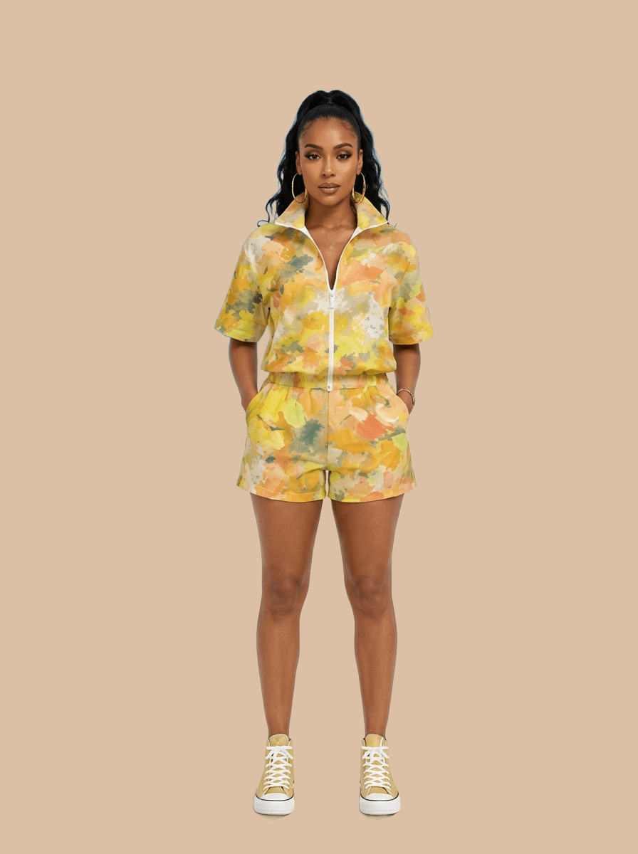 Rich and Rich Golden Muse Women's Zip Short Set - Rich and Rich Homeopportunities