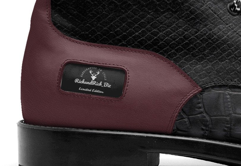 RichandRich Elegant Burgundy Men's Biker Boot in premium leather