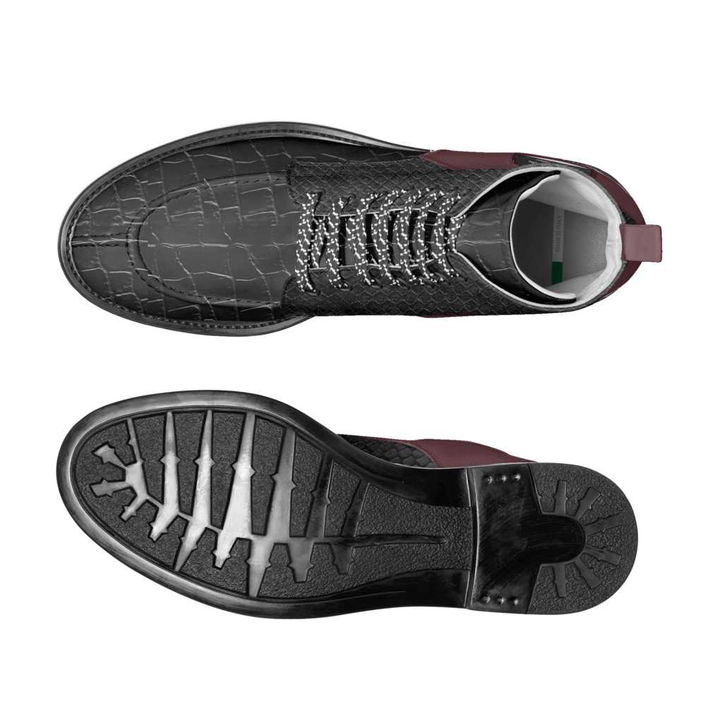 RichandRich Elegant Burgundy Men's Biker Boot in premium leather
