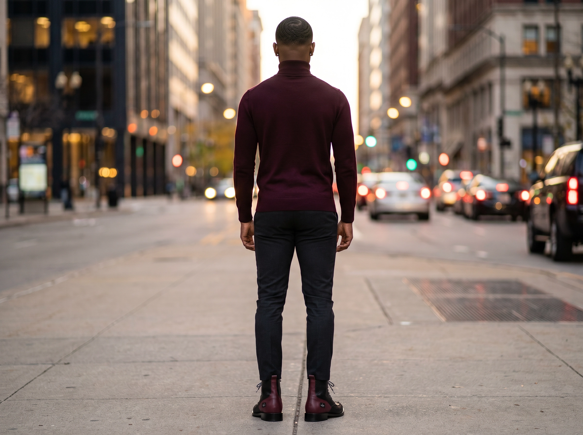 RichandRich_Biz Elegant Burgundy  Men's Biker Boot  Boot