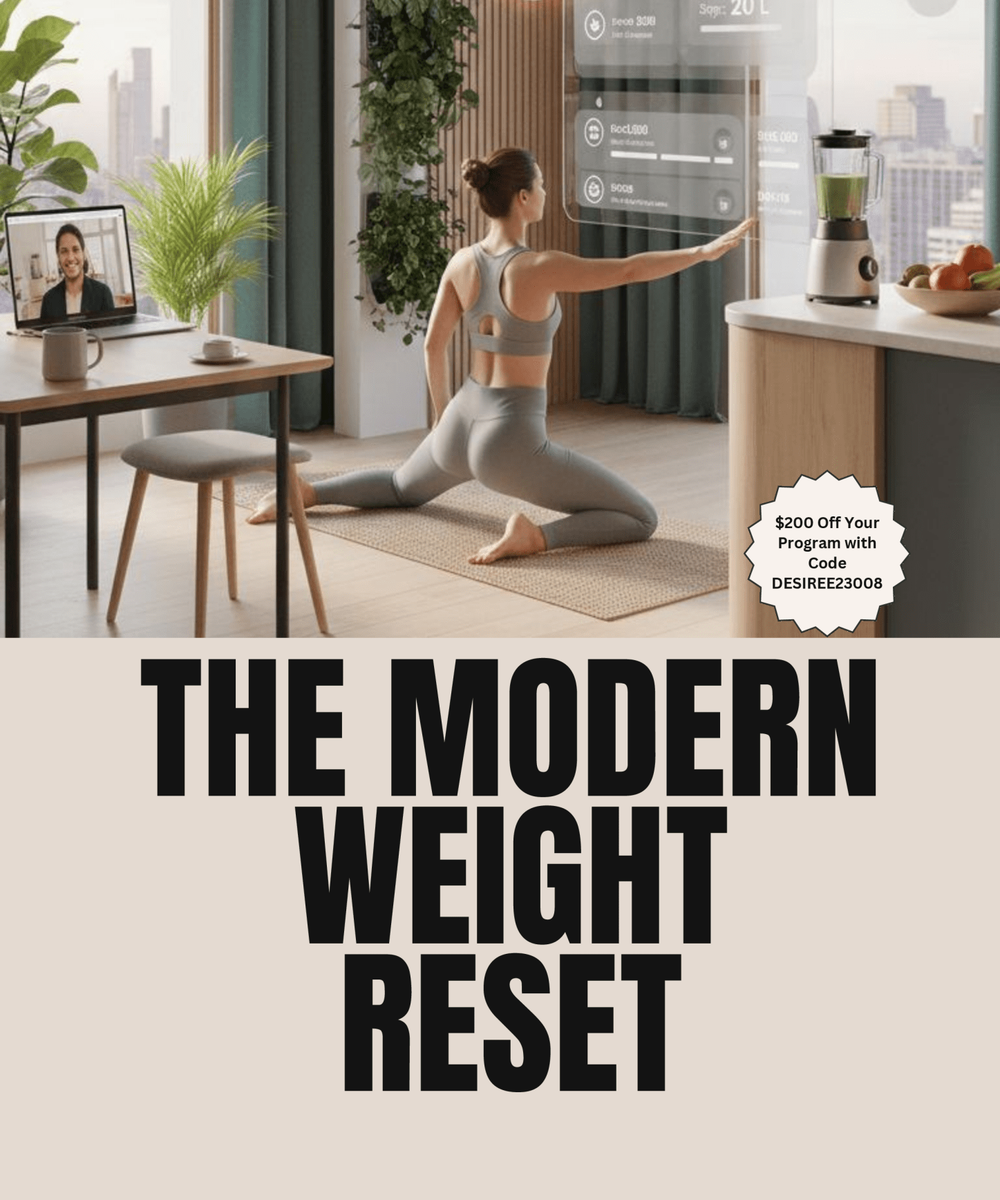 Book cover for The Modern Weight Reset by Desiree Sims, exploring modern wellness and telehealth themes