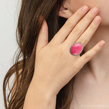 Load image into Gallery viewer, Rosie Pink Rhodonite and Golden Bronze Ring
