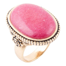 Load image into Gallery viewer, Rosie Pink Rhodonite and Golden Bronze Ring
