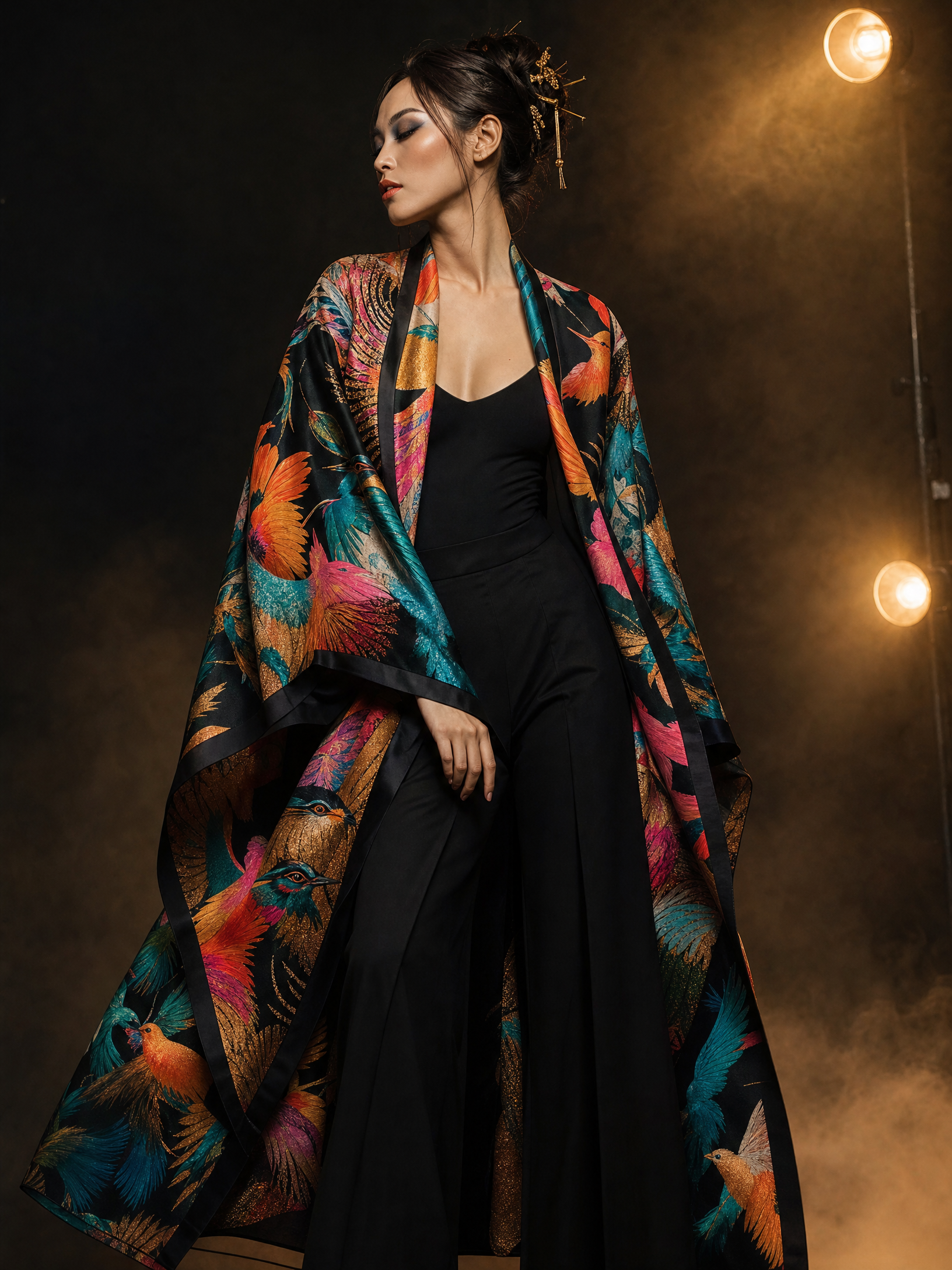 R&RH Birdsong Kimono Jacket — model wearing product