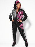 FREE STYLE Rose Houndstooth Track Suit - Rich and Rich Homeopportunities