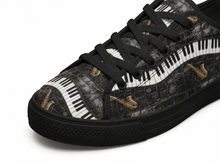 Load image into Gallery viewer, Rich and Rich Men’s Black Camo Piano Saxophone Canvas Sneakers - Rich and Rich Homeopportunities
