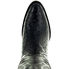 Load image into Gallery viewer, Men&#39;s Black Ostrich Print Cowboy Boots (H7002)
