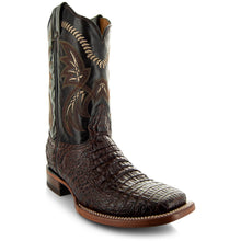Load image into Gallery viewer, Brown Caiman Belly Print Men&#39;s Cowboy Boots H4001
