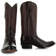 Load image into Gallery viewer, Men&#39;s  Brown Ostrich Print Cowboy Boots (H7002)
