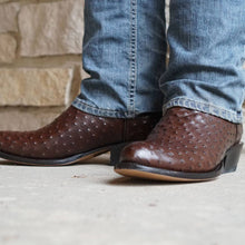 Load image into Gallery viewer, Men&#39;s  Brown Ostrich Print Cowboy Boots (H7002)
