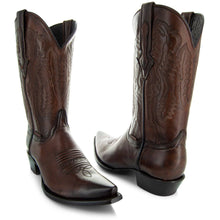 Load image into Gallery viewer, Men&#39;s Snip Toe Cowboy Boots Burnished Brown (H50030)
