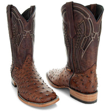 Load image into Gallery viewer, Soto Boots Mens Out of the Wild Cognac Ostrich Print Boots H50031
