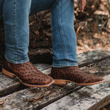 Load image into Gallery viewer, Soto Boots Mens Out of the Wild Cognac Ostrich Print Boots H50031
