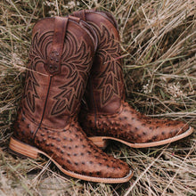 Load image into Gallery viewer, Soto Boots Mens Out of the Wild Cognac Ostrich Print Boots H50031
