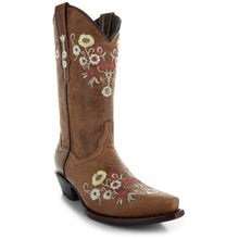 Load image into Gallery viewer, Women&#39;s Snipped Toe Western Boots | Floral Showstopper Cowgirl Boots (M50044)
