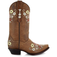 Load image into Gallery viewer, Women&#39;s Snipped Toe Western Boots | Floral Showstopper Cowgirl Boots (M50044)
