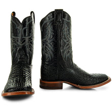 Load image into Gallery viewer, Black Caiman Belly Print Men&#39;s Cowboy Boots H4001
