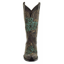 Load image into Gallery viewer, Turquoise Rose Inlayed Women&#39;s Cowgirl Boots (M50032)
