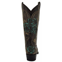 Load image into Gallery viewer, Turquoise Rose Inlayed Women&#39;s Cowgirl Boots (M50032)
