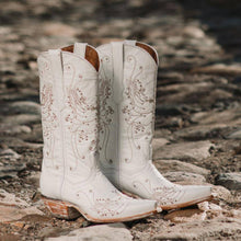 Load image into Gallery viewer, White Rhinestone Cowgirl Boots (Wedding Cowgirl Boots)
