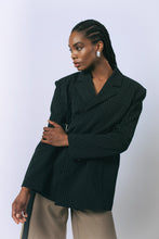 Load image into Gallery viewer, Luna Noir Pinstripe Blazer
