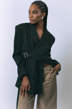 Load image into Gallery viewer, Luna Noir Pinstripe Blazer
