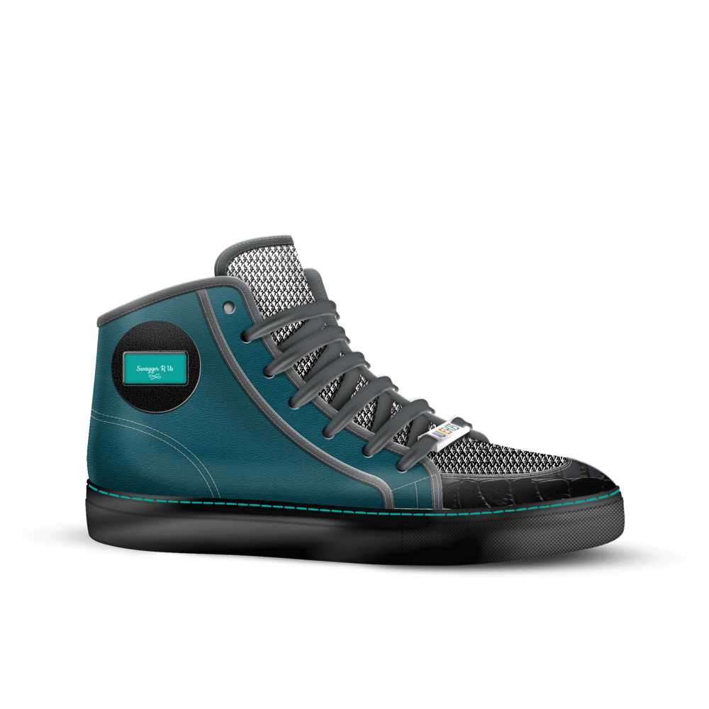 Swagger R Us men's high-top fashion sneaker in genuine Italian leather with padded logo
