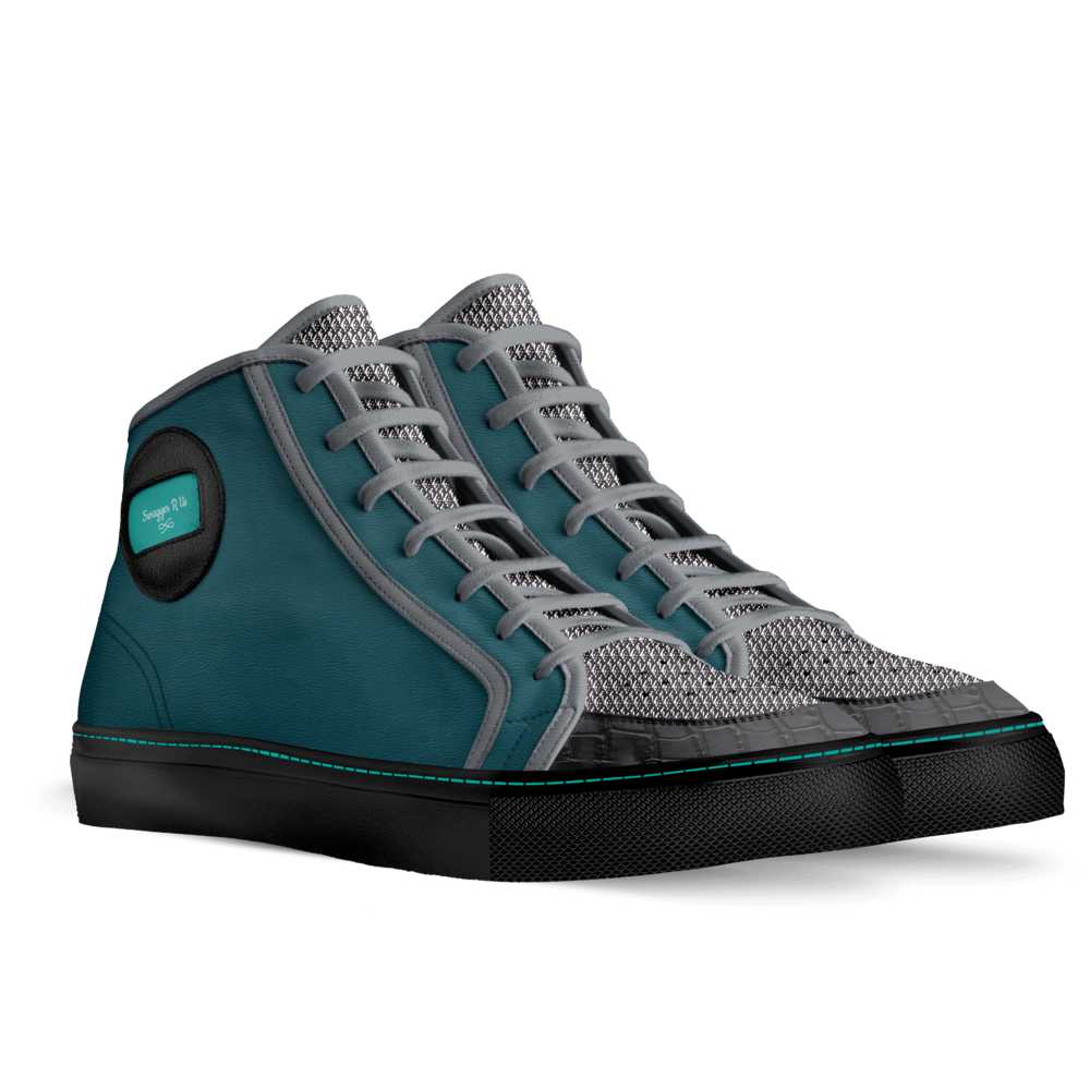 Swagger R Us men's high-top fashion sneaker in genuine Italian leather with padded logo
